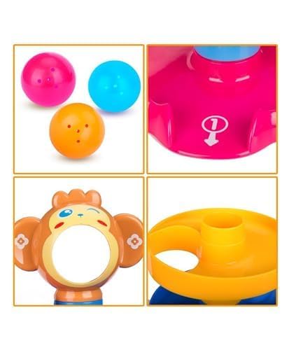 Ball Drop & Roll Tower – Colorful Swirling Ramp Toy for Babies & Toddlers | 3 Balls & 5-Tier Set