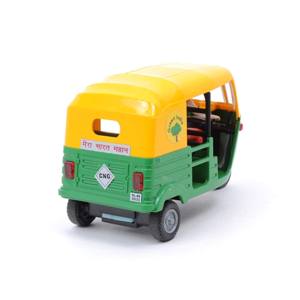 Plastic Pull-Back Auto Rickshaw Toy – Mini Indian Tuk-Tuk Vehicle for Kids with Realistic Detailing