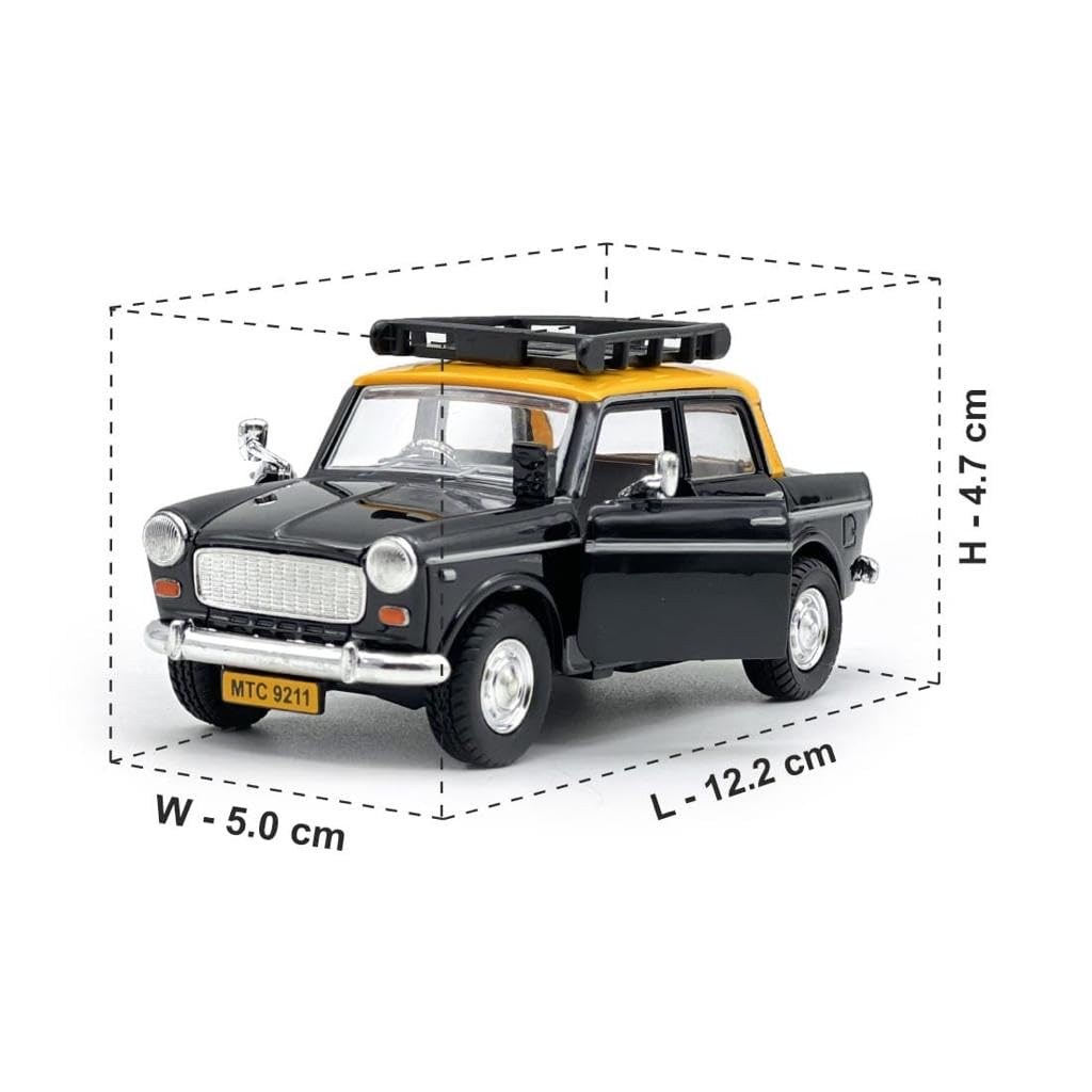 Bombay Ambassador Taxi – Pull-Back Car | Classic Indian Collectible Toy