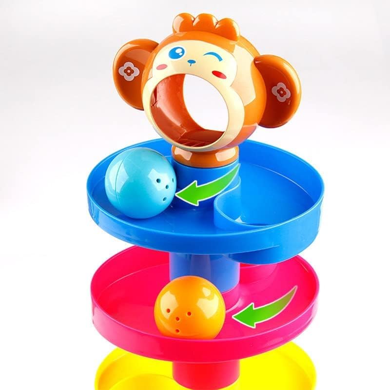 Ball Drop & Roll Tower – Colorful Swirling Ramp Toy for Babies & Toddlers | 3 Balls & 5-Tier Set