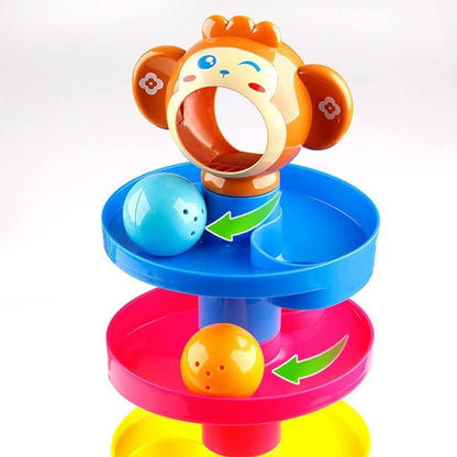 Ball Drop & Roll Tower – Colorful Swirling Ramp Toy for Babies & Toddlers | 3 Balls & 5-Tier Set