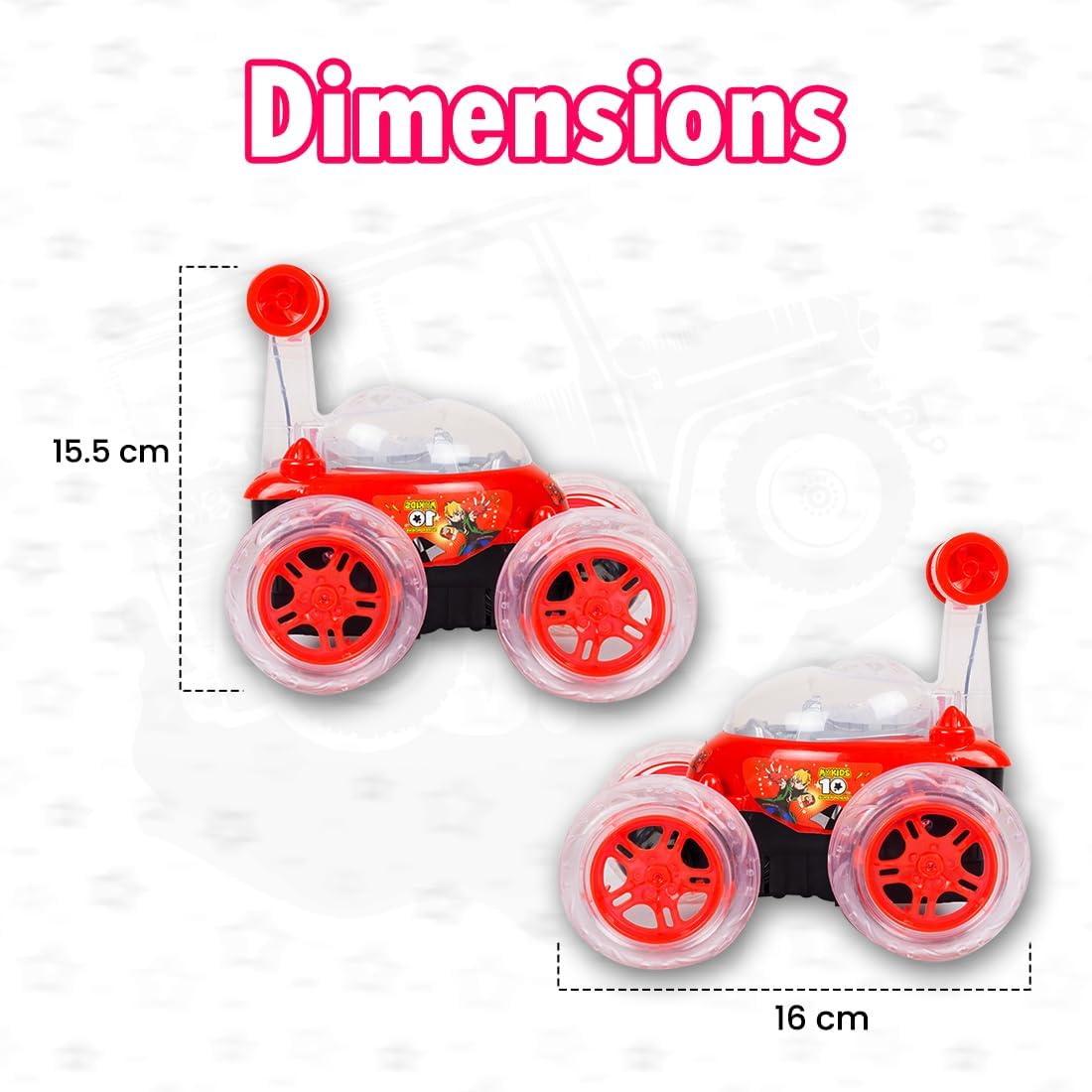 We Love Toys Rechargeable RC Stunt Car | 360° Flip & Spin LED Racer