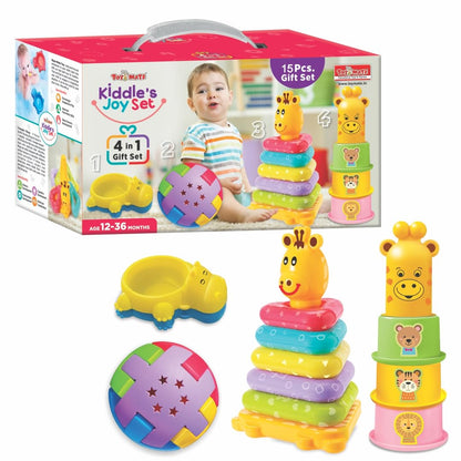 Kiddle’s Joy 4-in-1 Activity Set | Toddler Stacking, Sorting & Hammer Play