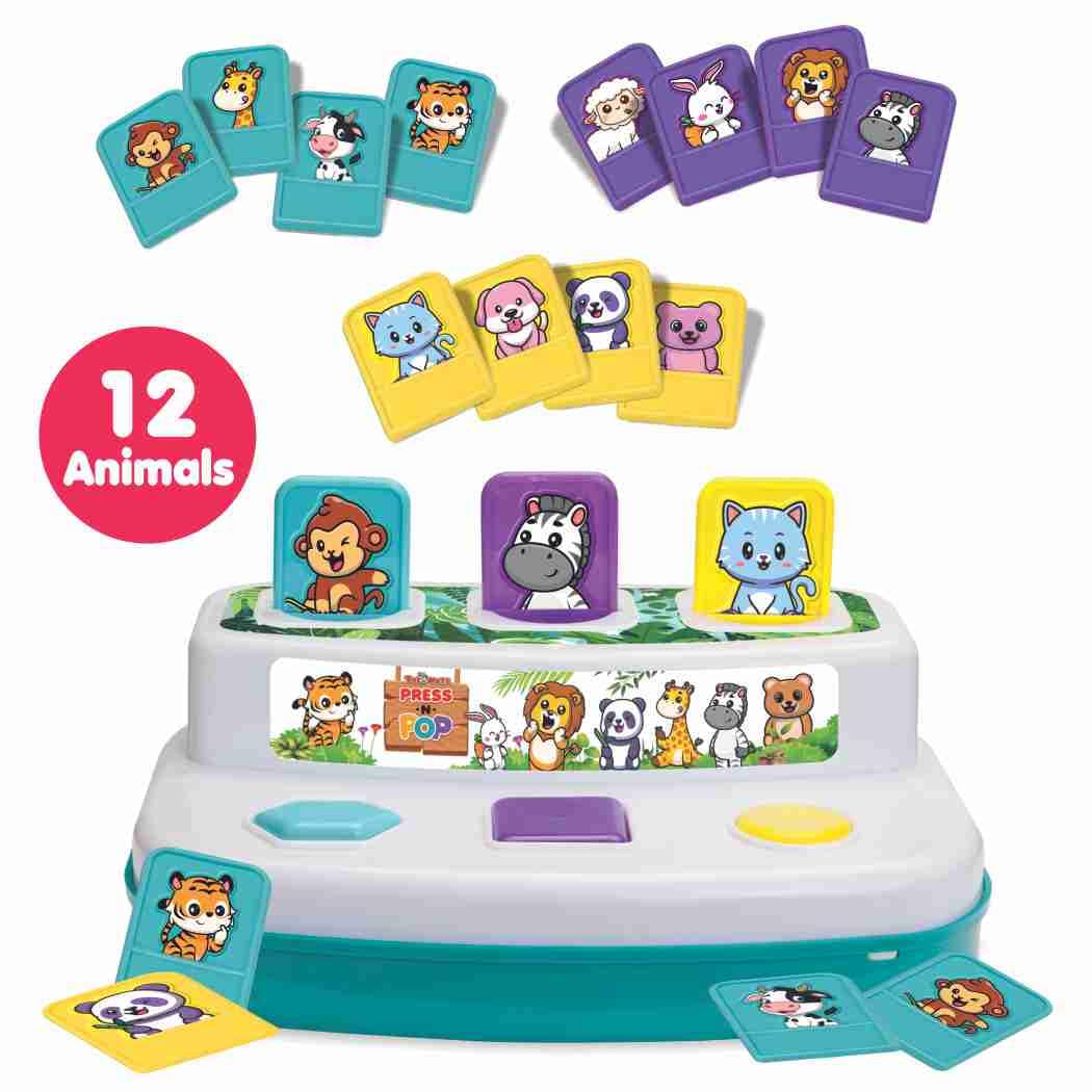 Toymate Press & Pop (2-in-1) | Light-Up Multi-Sensory Toddler Toy