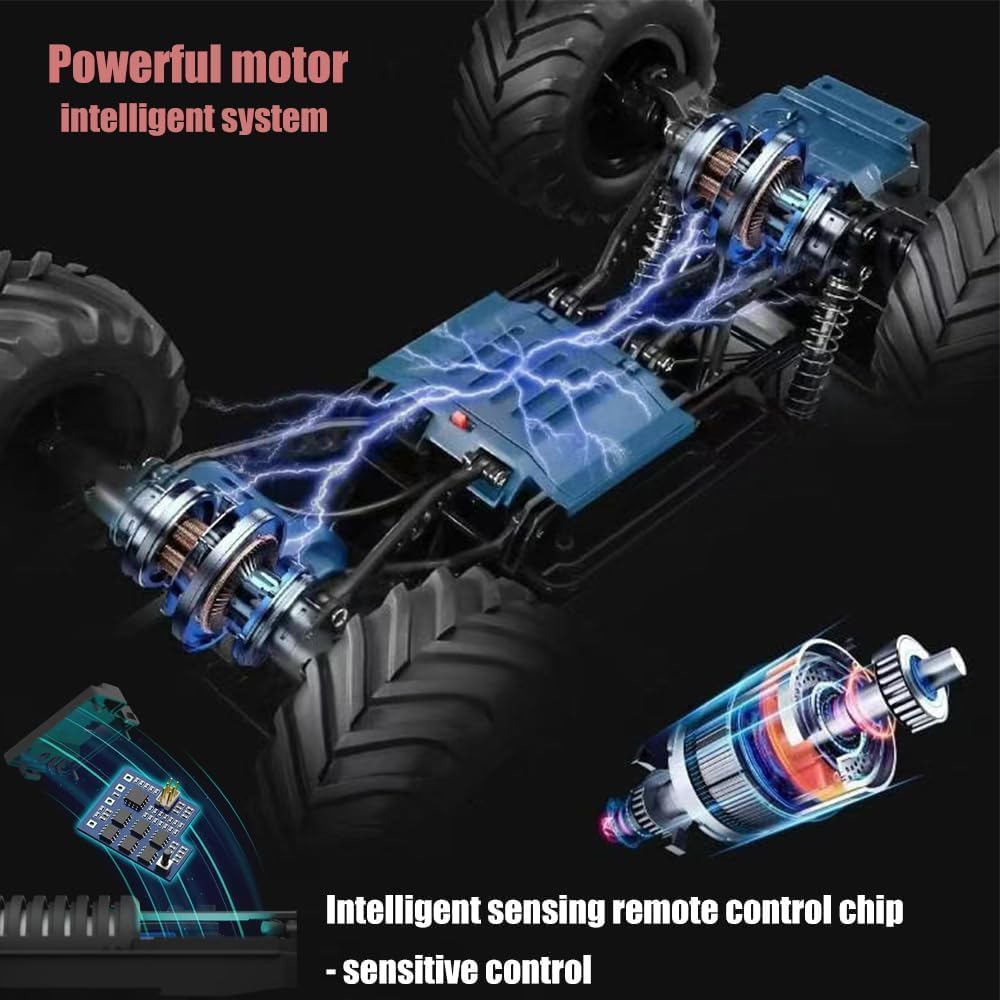 We Love Toys 1:8 Large 4WD RC Truck with Metal Shell – LED, Sound, & Climbing Off-Road Remote Control Car