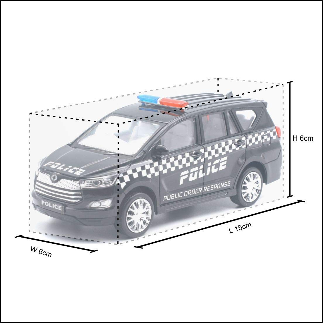 Centy Cristiano Police – Public Order Response Pull-Back Car | Realistic Black & White Toy Vehicle