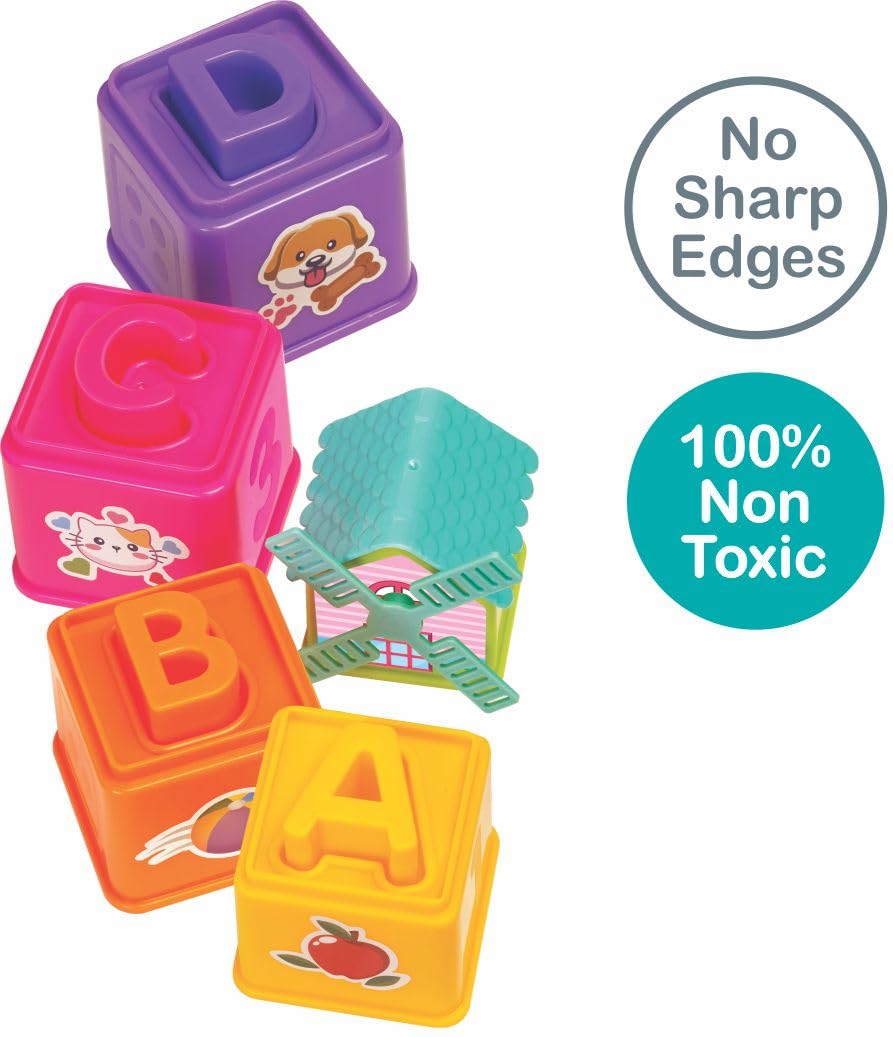Windmill Stacking Blocks & ABCD Shape Sorter | 3-in-1 Toddler Learning Toy
