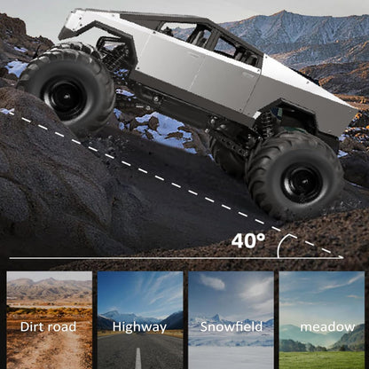 We Love Toys 1:8 Large 4WD RC Truck with Metal Shell – LED, Sound, & Climbing Off-Road Remote Control Car