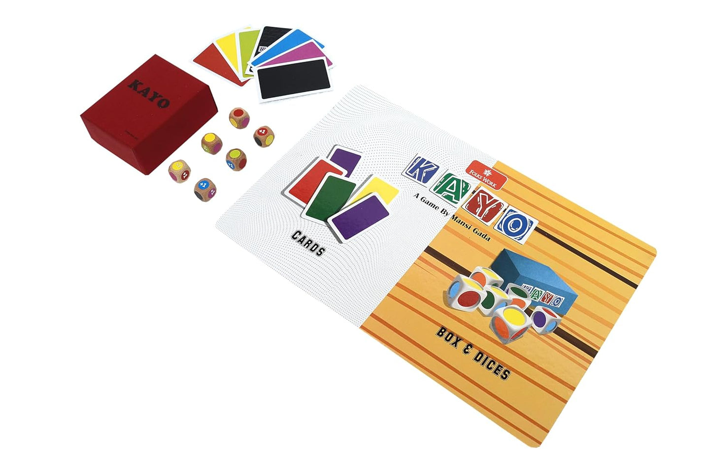 Folks Work Kayo Board Game – Dice & Card Tabletop Strategy Game for Kids & Families