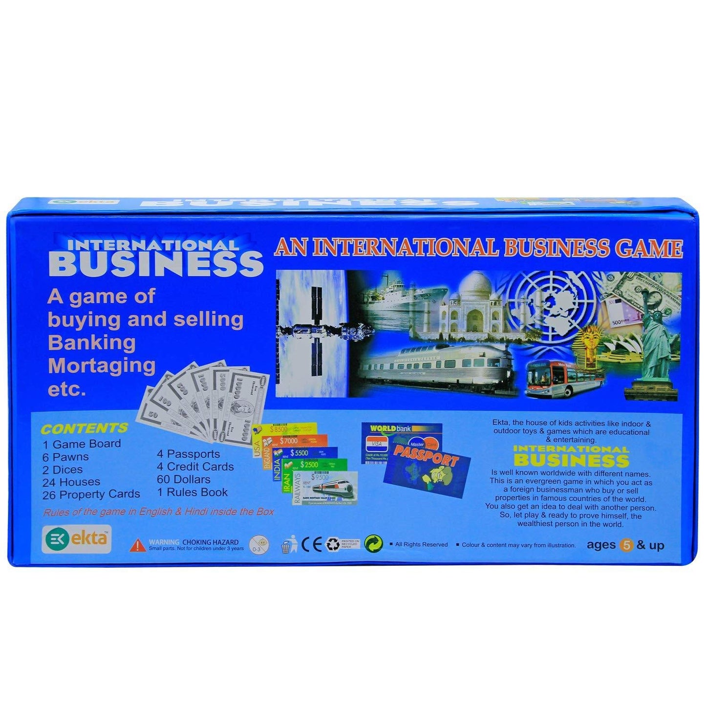 Ekta International Business Family Board Game (Plastic & Paper) | Classic World Trade Strategy Game