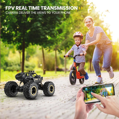 We Love Toys 1:16 RC Monster Car with 720p Camera – Wi-Fi FPV Alloy RC Crawler with App &amp; Remote Control