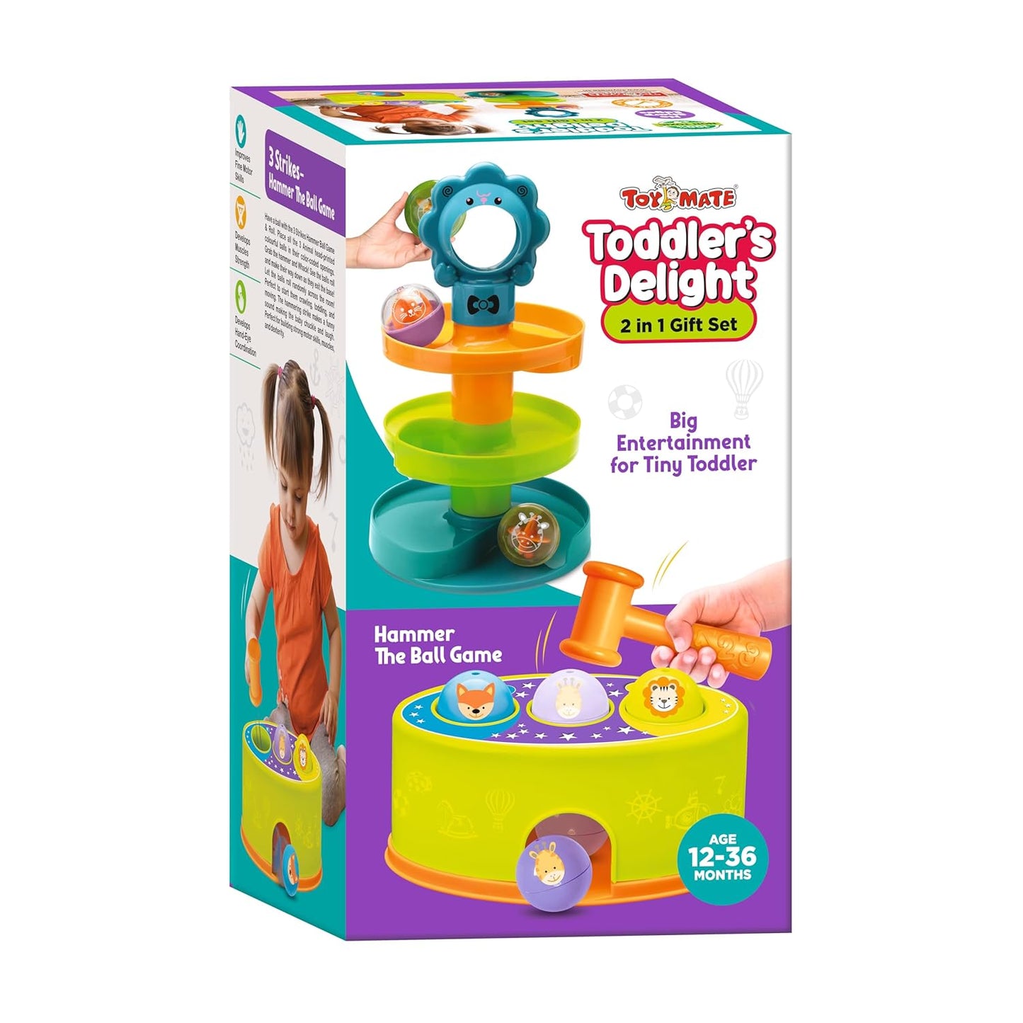 Toddler’s Delight 2-in-1 Ramp & Pound Ball Set | Early Learning Activity Toy