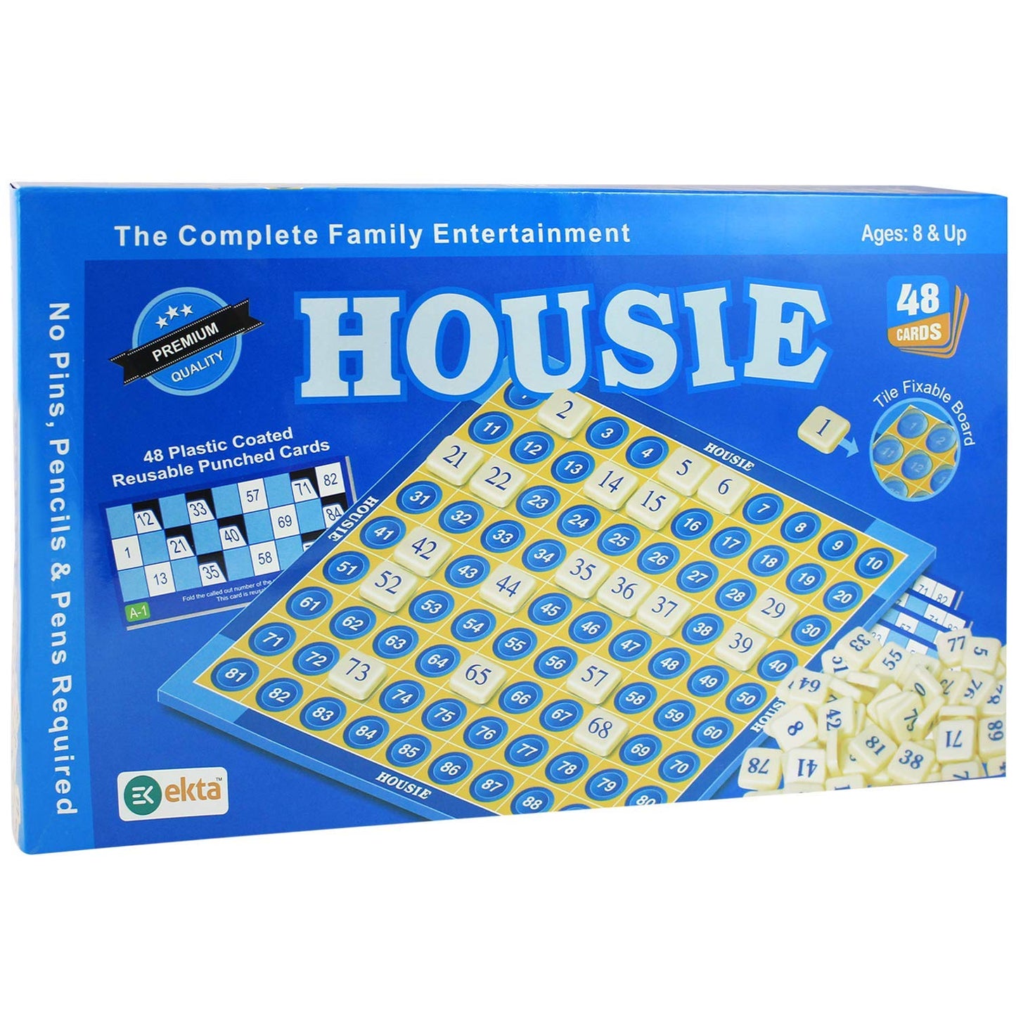 Ekta Housie (Tambola) Board Game with 48 Reusable Cards | Classic Family Party Game Set