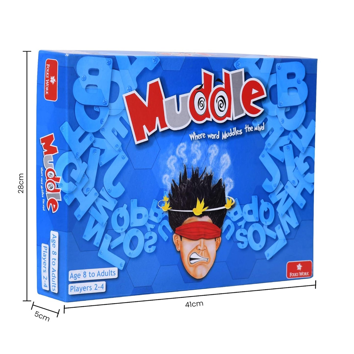 Folks Work Muddle Board Game – Fun Blindfold Word Guessing Game for Kids & Families (4 Players)