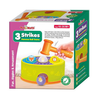 3 Strikes – Hammer Ball Pounding Bench | Toddler Motor Skill Activity Toy