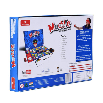 Folks Work Muddle Board Game – Fun Blindfold Word Guessing Game for Kids & Families (4 Players)