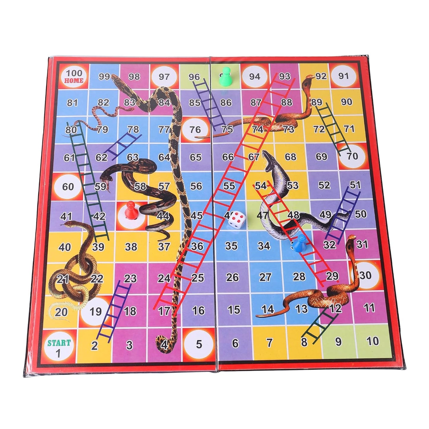 Ekta New Ludo Snakes & Ladders (Medium) | 2-in-1 Family Board Game