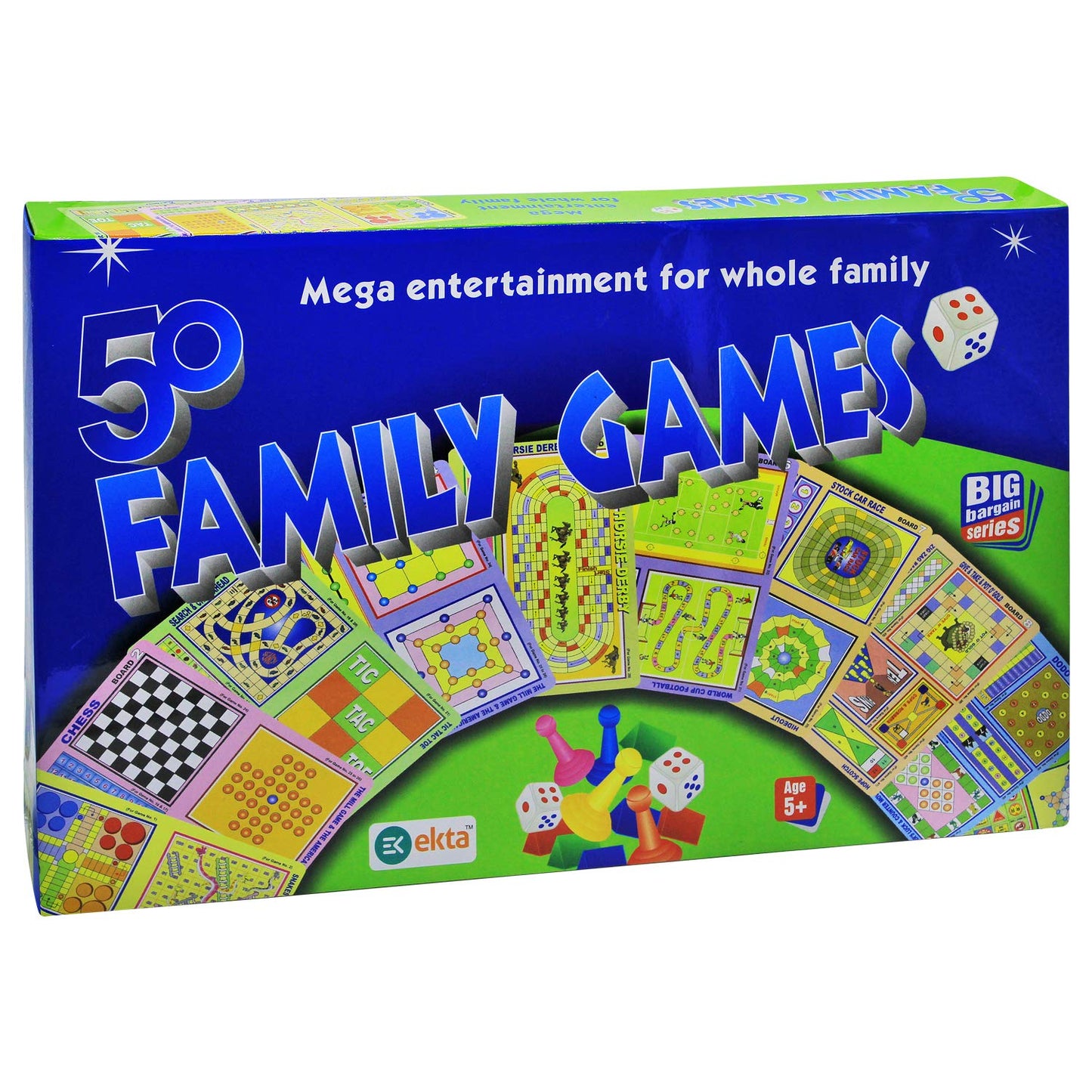 EKTA 50-in-1 Family Games (Party & Fun) | Mega Indoor Board Game Set