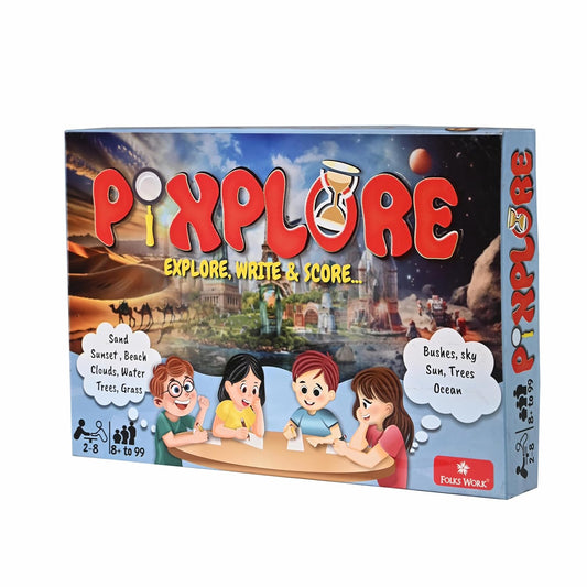 Folks Work Pixplore Educational Board Game – Fun Vocabulary & Creativity Game for Kids (2–8 Players)