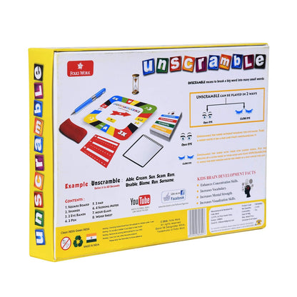 Folks Work Unscramble Board Game – Fast Word Challenge for Kids & Families (4 Players)