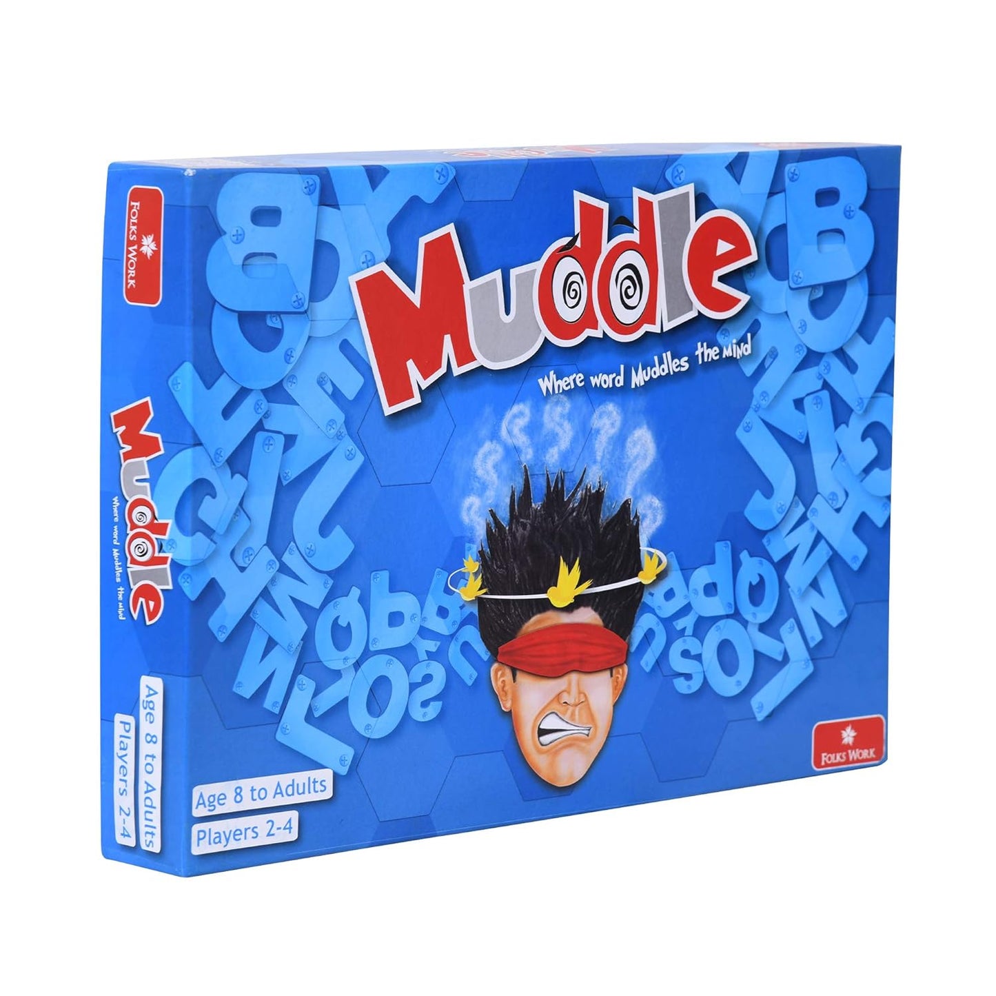 Folks Work Muddle Board Game – Fun Blindfold Word Guessing Game for Kids & Families (4 Players)