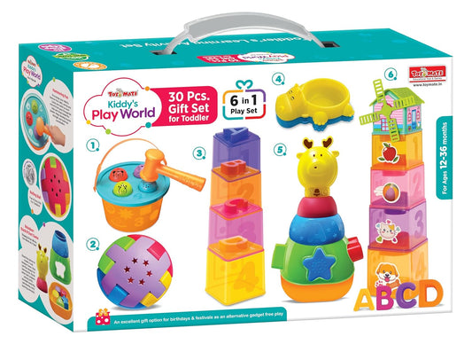 Kiddy’s Play World 6-in-1 Activity Set | Multi-Sensory Toddler Learning Toy