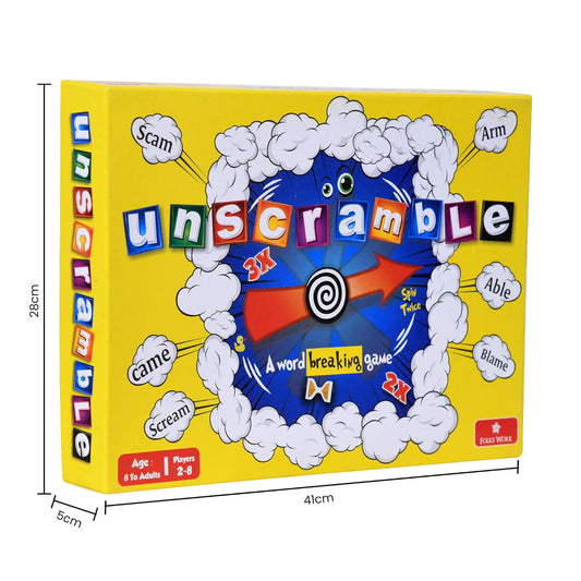 Folks Work Unscramble Board Game – Fast Word Challenge for Kids & Families (4 Players)