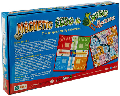 Ekta Magnetic Ludo & Snakes ‘n’ Ladders | 2-in-1 Travel-Friendly Board Game Set for Families