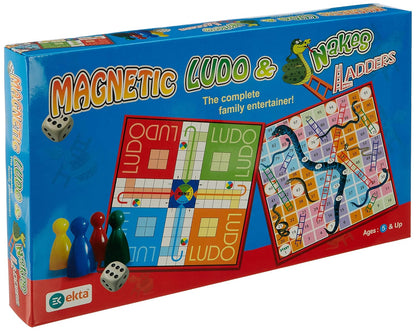 Ekta Magnetic Ludo & Snakes ‘n’ Ladders | 2-in-1 Travel-Friendly Board Game Set for Families